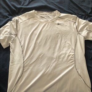 Nike white compression dri fit shirt